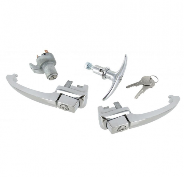 Door handles, ignition switch and engine lid lock kit with one key sedan export models 1963 (VIN 5 888 185) until 7.1964 convertible models 1963 (VIN 5 888 185) until 7.1964